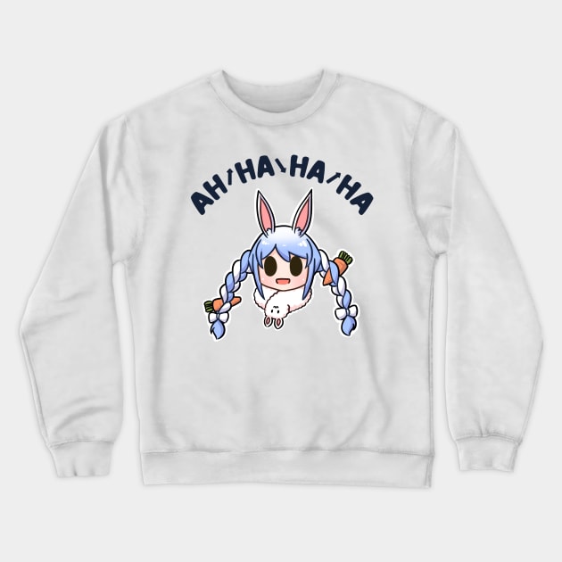 Usada Pekora laugh chibi head Crewneck Sweatshirt by Oricca